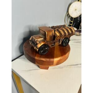 Vintage 1976 Banthrico Bronze Truck Barrel Bank – Chicago USA – Heavy Cast Metal